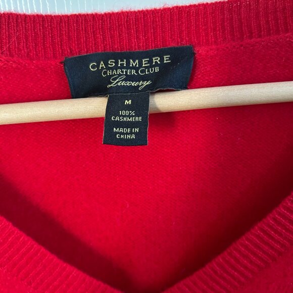 Charter Club Luxury Sweater Cashmere Woman’s Red Cashmere Pullover SZM Preppy - Picture 8 of 10